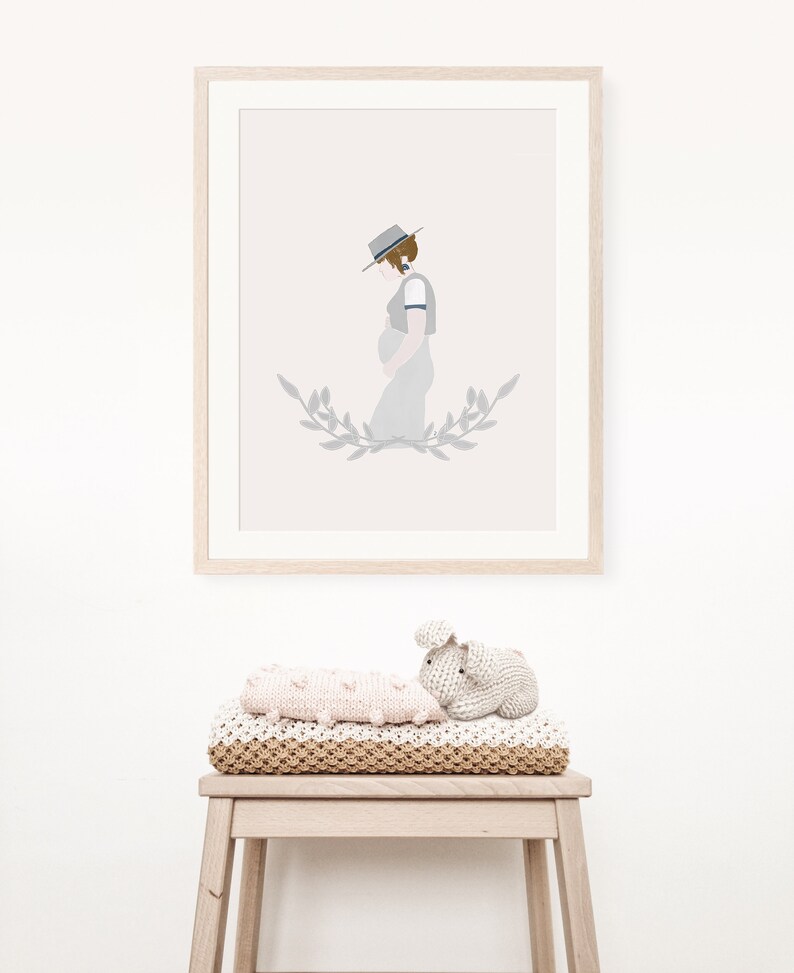 Pregnant Woman Poster, Maternity Wall Art, Nursery Poster, Pregnant Woman Art, Mommy Art Pregnant Print, Pregnancy Gift, Expecting Mom Gift image 4
