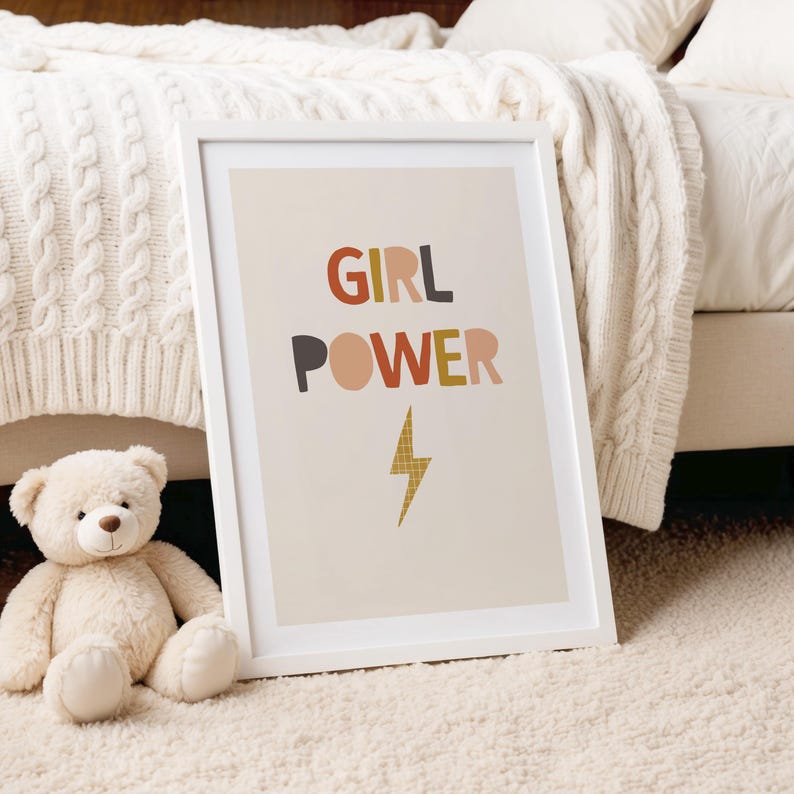 Set of 2 Kids Printables, The Future is Female Poster, Girl Power Poster, Girl Power Art Nursery, Feminist Printable, Women Power Art