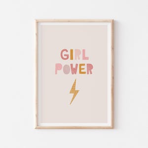 Girl Power Print, Girl Power Poster, Girl Power Wall Art, Grl Pwr Poster, Modern Wall Art, Wall Art, Printable Wall Art, Woman Power Poster