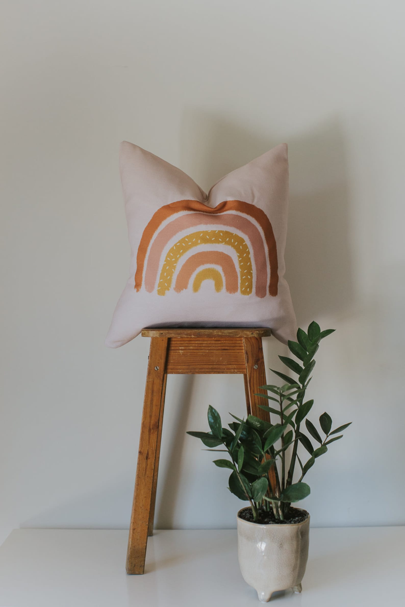Boho Rainbow Pillow Rainbow Pillow Neutral Rainbow Pillow Etsy
