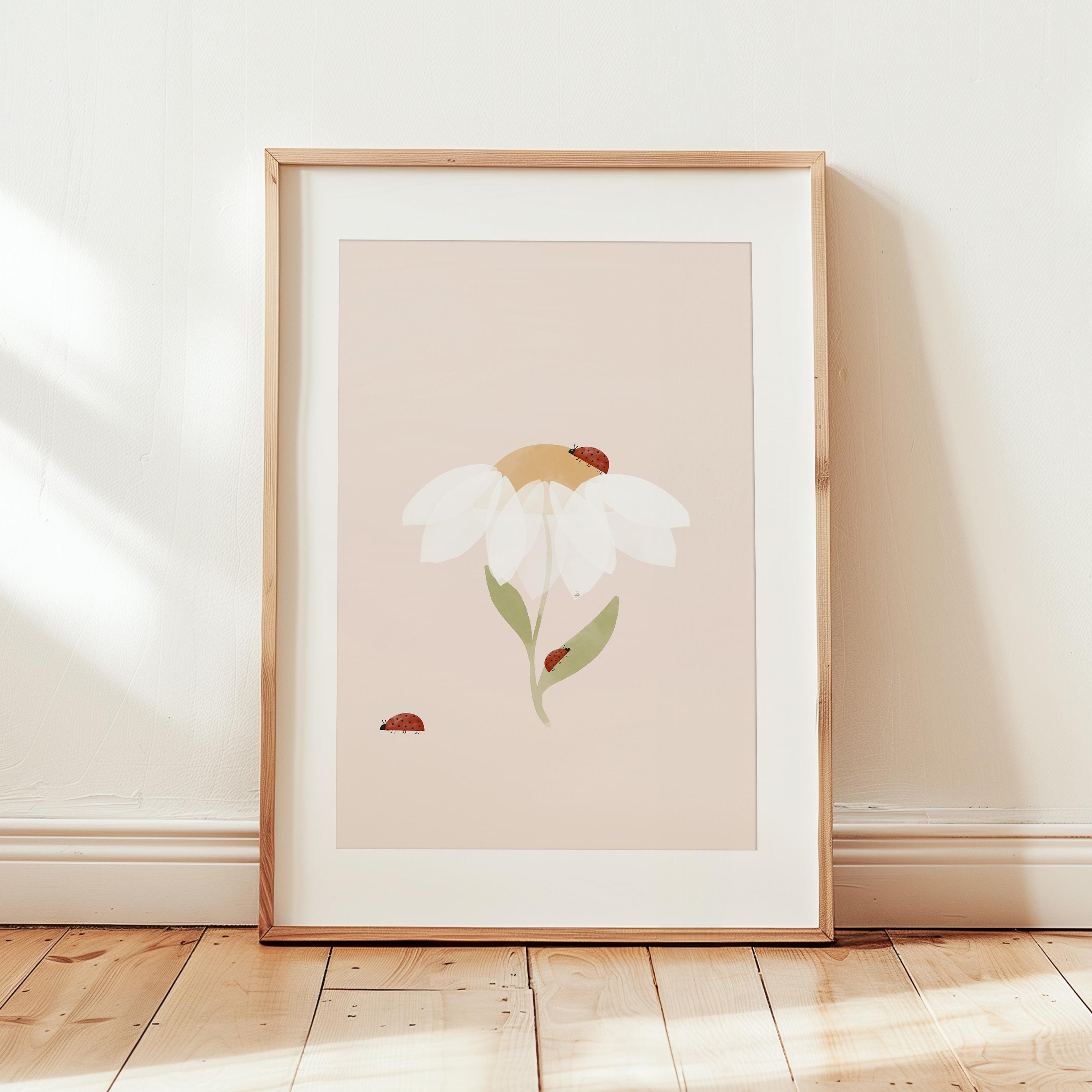 Ladybug Nursery Wall Art Set of 3, Snug as a Bug Print, Daisy Flower ...