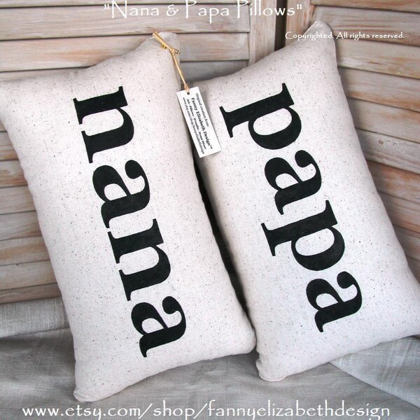 Grandparents Pillows- Decorative Pillow- Nana & Papa Pillows-Nana Papa- Nana  Papa gift, Grandparent's Gift- Father's Day Gift