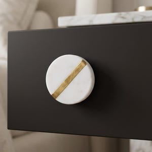 White Brass Round Stone Knob Decorative Drawer Cupboard Knobs For Dresser Wardrobe Kitchen Cabinets