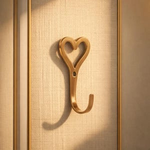 Gold Heart Metal Vintage Style Wall Hooks For Home Decor Towel Bag Holder Hooks