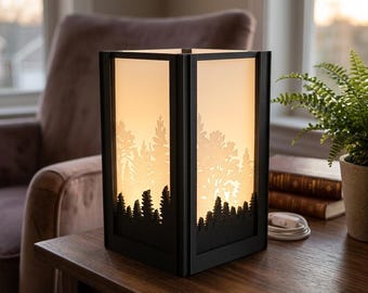 Forest Silhouette-lamp – 3D-geprinte Woodland Shadow Box-accentverlichting