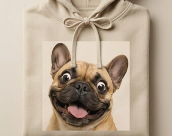 Sudadera acogedora con capucha de bulldog francés, sudadera linda para mamás de perros, sudadera con capucha con estampado de bulldog francés, regalo vintage para amantes de los cachorros, unisex, ropa urbana para amantes de los perros.