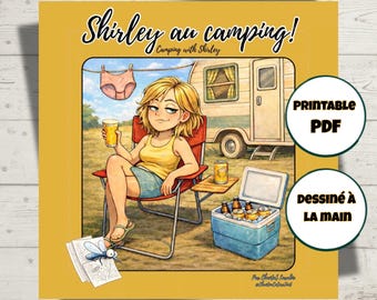 Funny Camping Coloring Pages – Pack of 6 Coloring Pages | Printable PDF File | Relaxing Adult Coloring