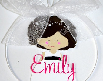 Flower Girl Ornament/Key Chain with Name. Great gift idea