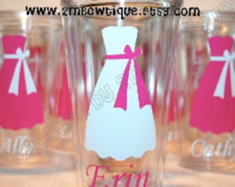 FIVE Bridal Party Personalized Tumbler Cups. Great gift