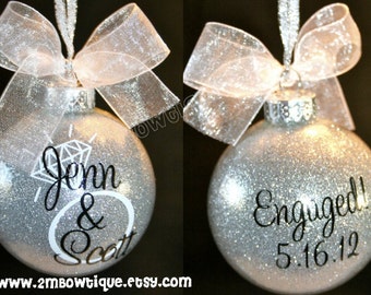 Engagement Ornament / Personalized Ornament / Unique Engagement Gift / Free Personalization / Couples Engagement Gift Idea / Engagement Gift