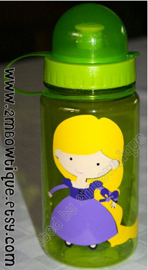 Rapunzel Inspired Princess Personalized Water Bottle. Great 