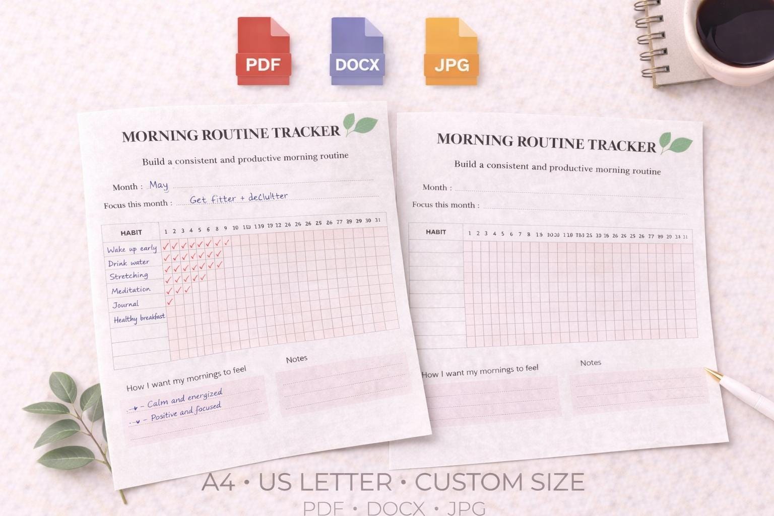 Morning Routine Tracker Printable, Daily Routine Planner, Habit Tracker ...