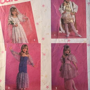 1991 Childs Barbie Dress-up Clothes/ Costumes - Simplicity Pattern 7430 - Sizes 3-8