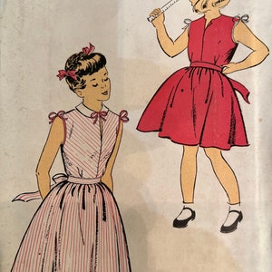 1940-50er Mädchen Ärmelloses Einteilerkleid - New York Muster 1125 - Selten