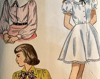 1948 Girl’s Blouse or Blouse and Petticoat Combination -Simplicity Pattern 2531 - Size 7