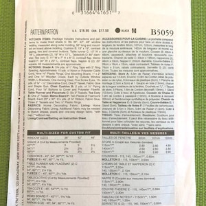 Decoración y accesorios de cocina 2007 - Patrón Butterick Waverly B5059