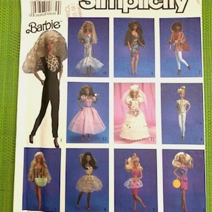 1990 Simplicity Barbie Doll Wardrobe Pattern 7046