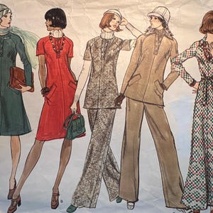 1974 Misses Klänning, Tunika och Byxor - Vogue 2949 - Storlek 14 - CC