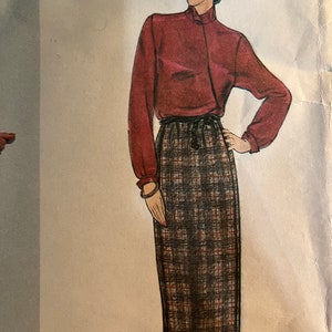 1980s Misses’ Jacket, Skirt and Blouse - Calvin Klein - Vogue Pattern 2283 - Size 14