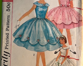 1956 Girls’ Party Dress - Simplicity Pattern 1857