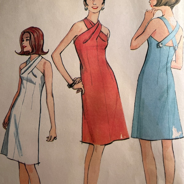 1966 Misses Halter Neckline Dress - McCall’s Pattern 8297 - Size 12