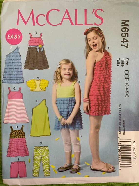 McCall Patterns M6693 Girls'/Girls' Plus Top, Dresses, Skirt and Leggings  Sewing Template, Size PLS (10.5-12.5-14.5-16.5) : Amazon.in: Home & Kitchen