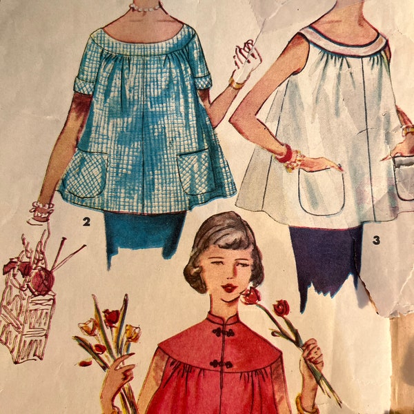 1950 Junior Misses and Misses Maternity Jacket or Smock Tops - Simplicity Pattern 4718