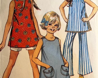 70s Girls' and Chubbies' Dress Pattern in 2 Lengths, Long or Short ...
