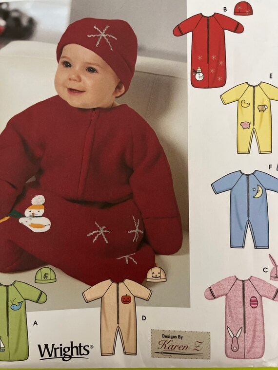 2002 Baby Bunting, Romper and Hats Simplicity Pattern 5720