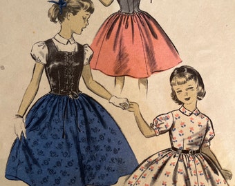 1950s Girl’s Dress and Weskit (waistcoat) - Advance Pattern 6840