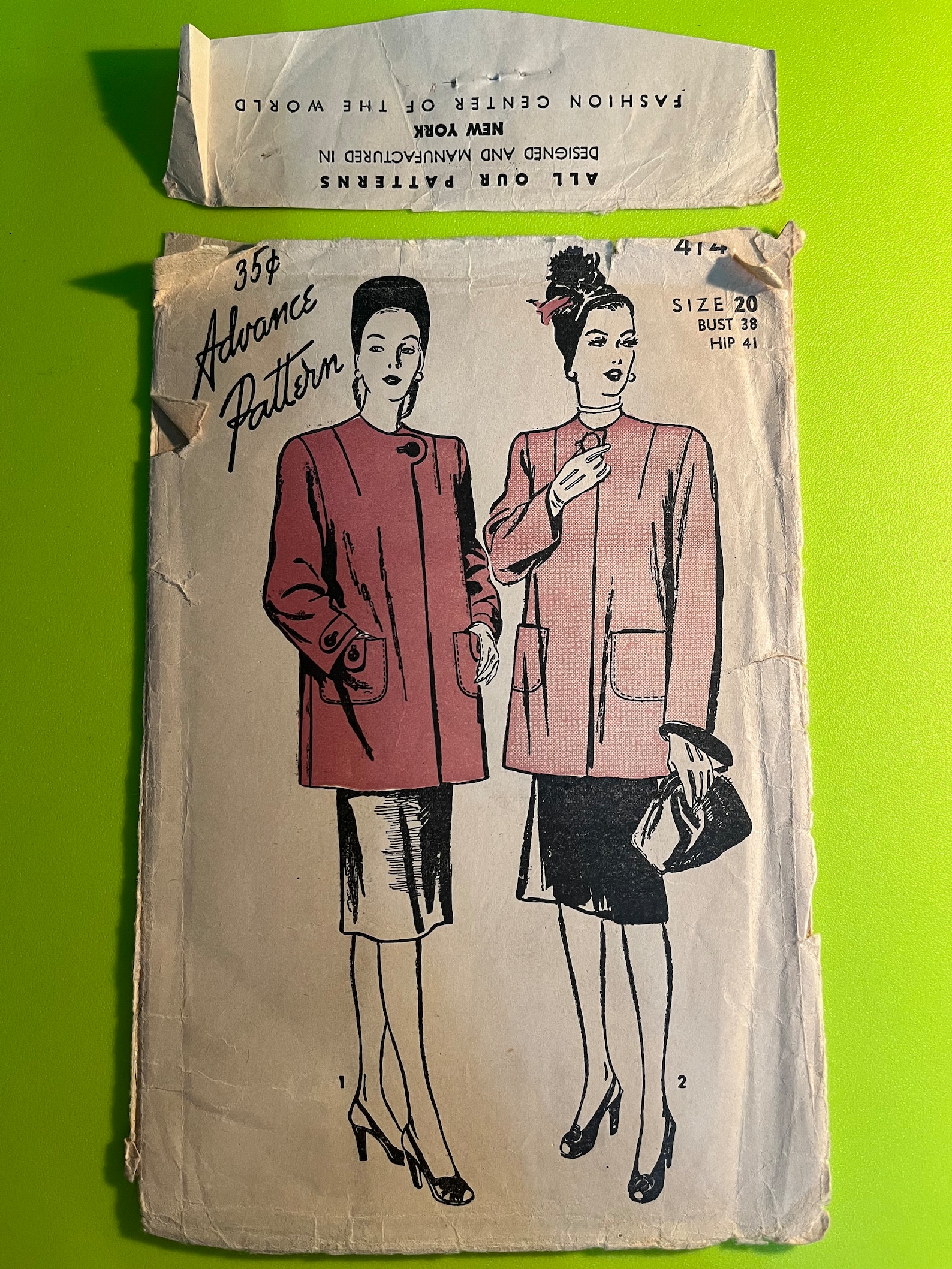 1940s Misses Lined Coat - Advance Pattern 4141 - Size 20 - Etsy