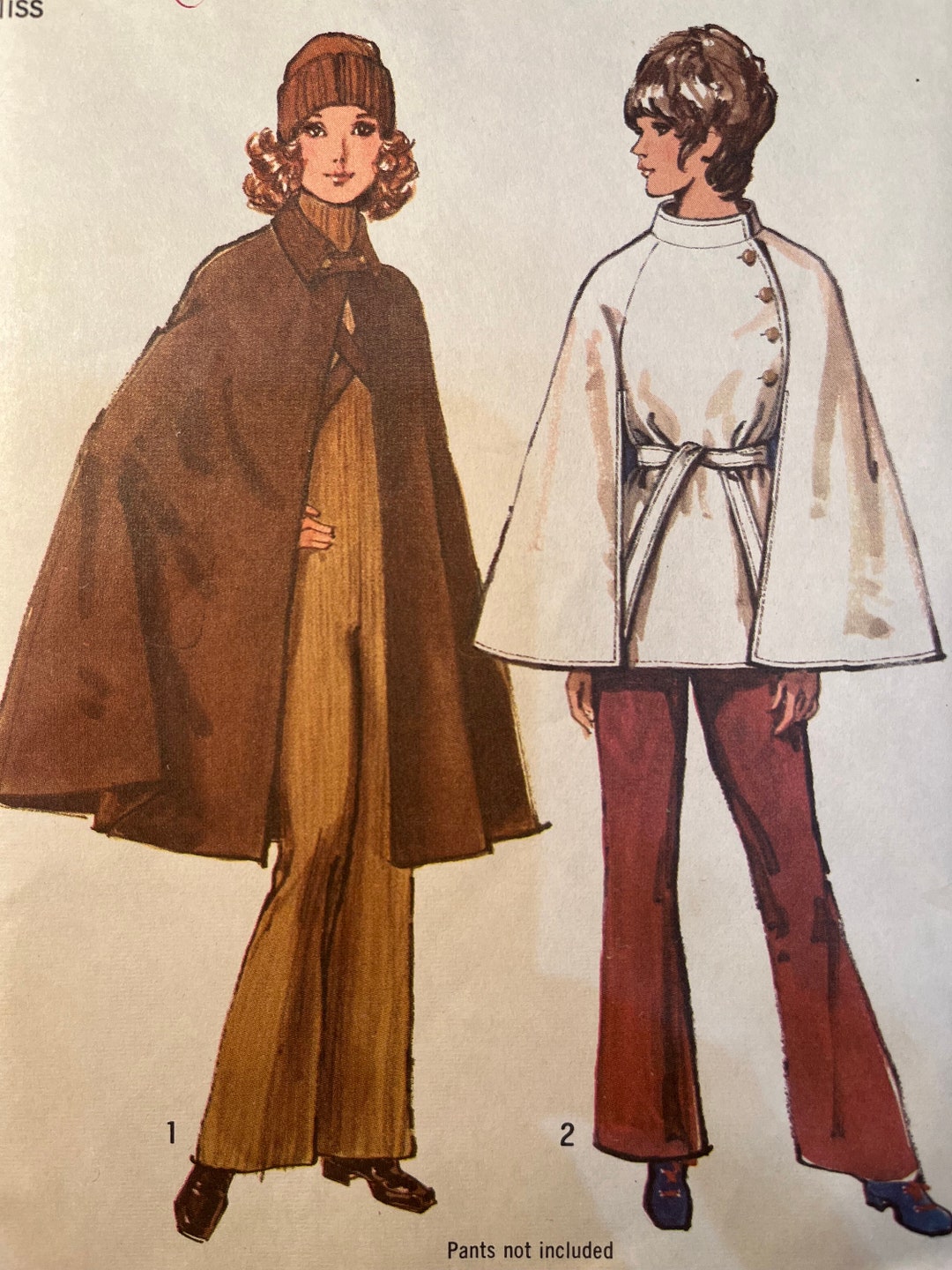 1971 Misses Cape Simplicity Pattern size Small Etsy