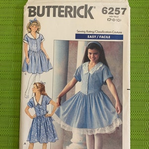 1988 Childs or Girls Pullover Dress - Butterick Pattern 6257