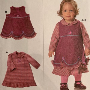 Toddler Dress or jumper or overdress - Burda Pattern 0896 - Sizes (3M-6M-9M-12M-18M-2Y)