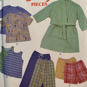 2000 Unisex Sleepwear - New Look Simplicity Pattern 6931 - Sizes A (3-8) - FF