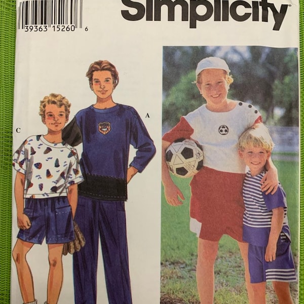 1994 Simplicity Boys and Girls Knit Pants or Shorts and Top Pattern 8949 - For Knit Fabrics Only