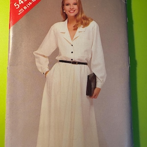 1986 Misses Shirtwaist Dress  - Butterick Pattern 5456 - Size B (14-16-18)