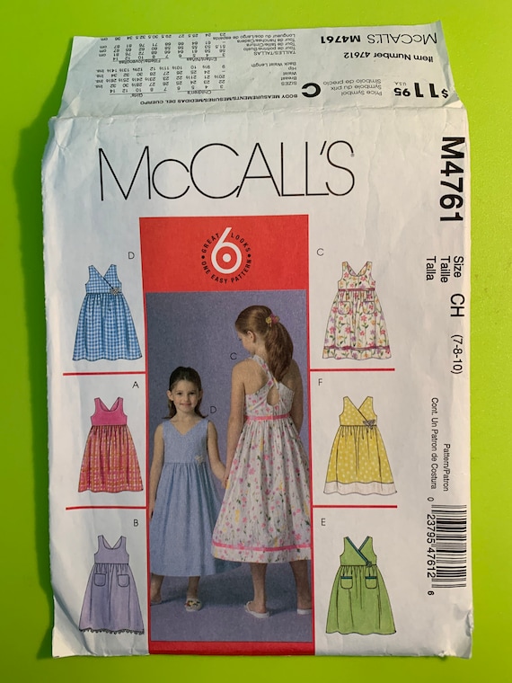 2006 Children's and Girls' Dresses - Mccall's Pattern M4761 - Size