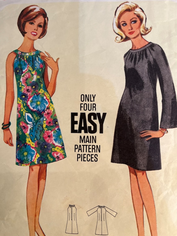 1960s Misses One-piece A-line Dress - Butterick Pattern 4304 - Etsy