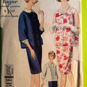 1960s Two Piece Maternity Dress and Blouse - Vogue Pattern 4193 - Size 12