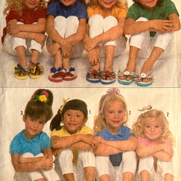 1988 Children’s/ Girls Hair and Foot Thong Ornaments - Simplicity Pattern 8659