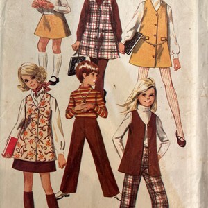 1969 Child’s and Girl’s Jumper or Vest, Skirt and Pants - Simplicity Pattern 8377