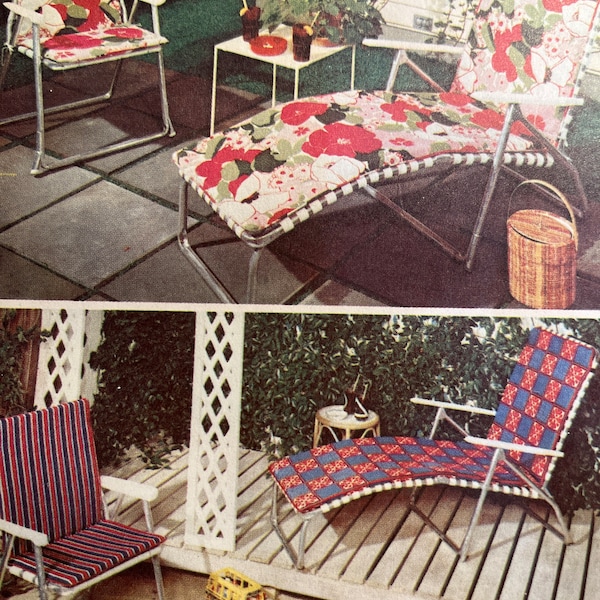 1973 Cushion Covers for Outdoor Chair and Chaise Lounge - Simplicity Pattern 5662 - One Size