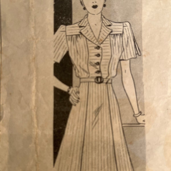 1950s One-Piece Shirtwaist Dress - Mail Order Pattern 9905