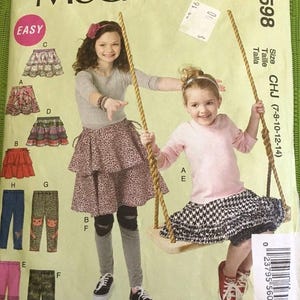 2012 Girl’s Skirts and Leggings - McCall's Pattern M6598 - Size CHJ (7-8-10-12-14)