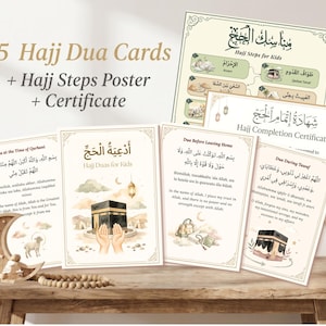 Hajj Duas for Kids Printable Bundle | Islamic Activities PDF | Dua Cards, Hajj Poster & Certificate