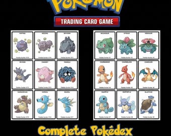 Pokémon Complete National Pokédex | 1-1025 Printable Pokémon Cards PDF | Printable Binder Pages & Placeholders | Digital Download