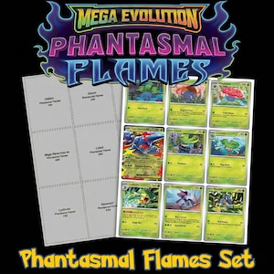Mega Evolution: Phantasmal Flames Set (Imprimible, Master y Carpeta de Set Completo) + Lista de verificación (Descarga digital)