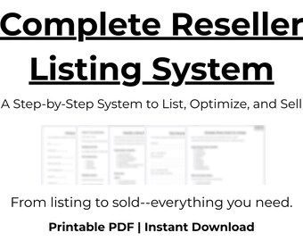 Reseller Listing System Bundle | Photo, Title, Description, Relisting & Strategy Tools | Poshmark eBay Mercari Depop Seller PDF