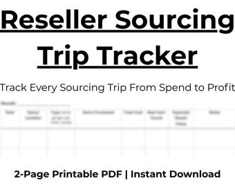 Reseller Sourcing Tracker Bundle | Thrift Trip Log, Inventory Buying Tracker + Monthly Grid | Poshmark eBay Seller PDF